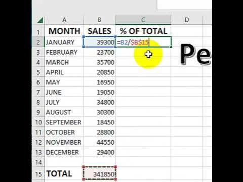 How To Calculate percentage of total amount excel - YouTube