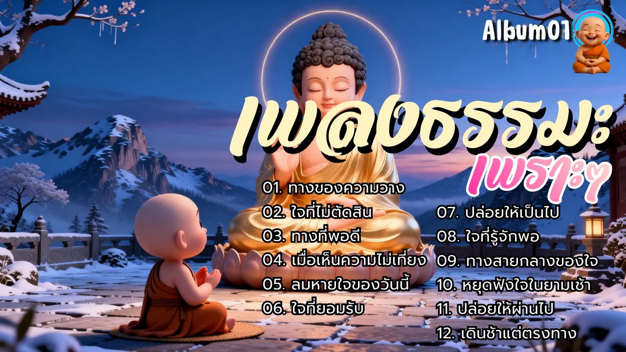 🥁รวมเพลงธรรมะเพราะ ๆ 📗Album. 01 | ใจสงบ ✦ บุญเพิ่ม ✦ เมตตาหนุน ✦ มีเกราะคุ้มกัน ✦ ชีวิตเจริญก้าวหน้า