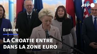 Ursula von der Leyen salue l'entrée de la Croatie dans la zone euro et l'espace Schengen | AFP