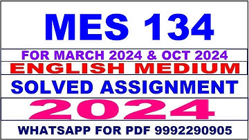 mes 134 solved assignment 2023-24 | mes 134 solved assignment in english 2024 | mes 134 2024