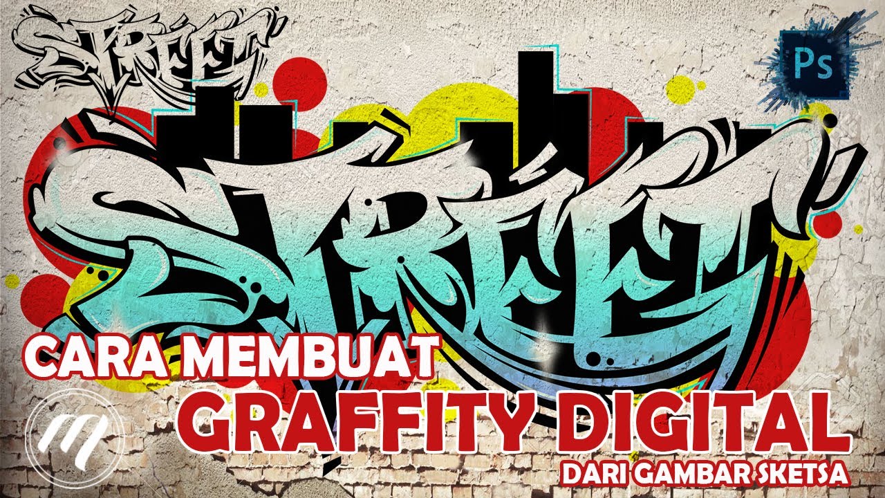 Photoshop Tutorial | Membuat Graffity Digital dari Gambar Sketsa 