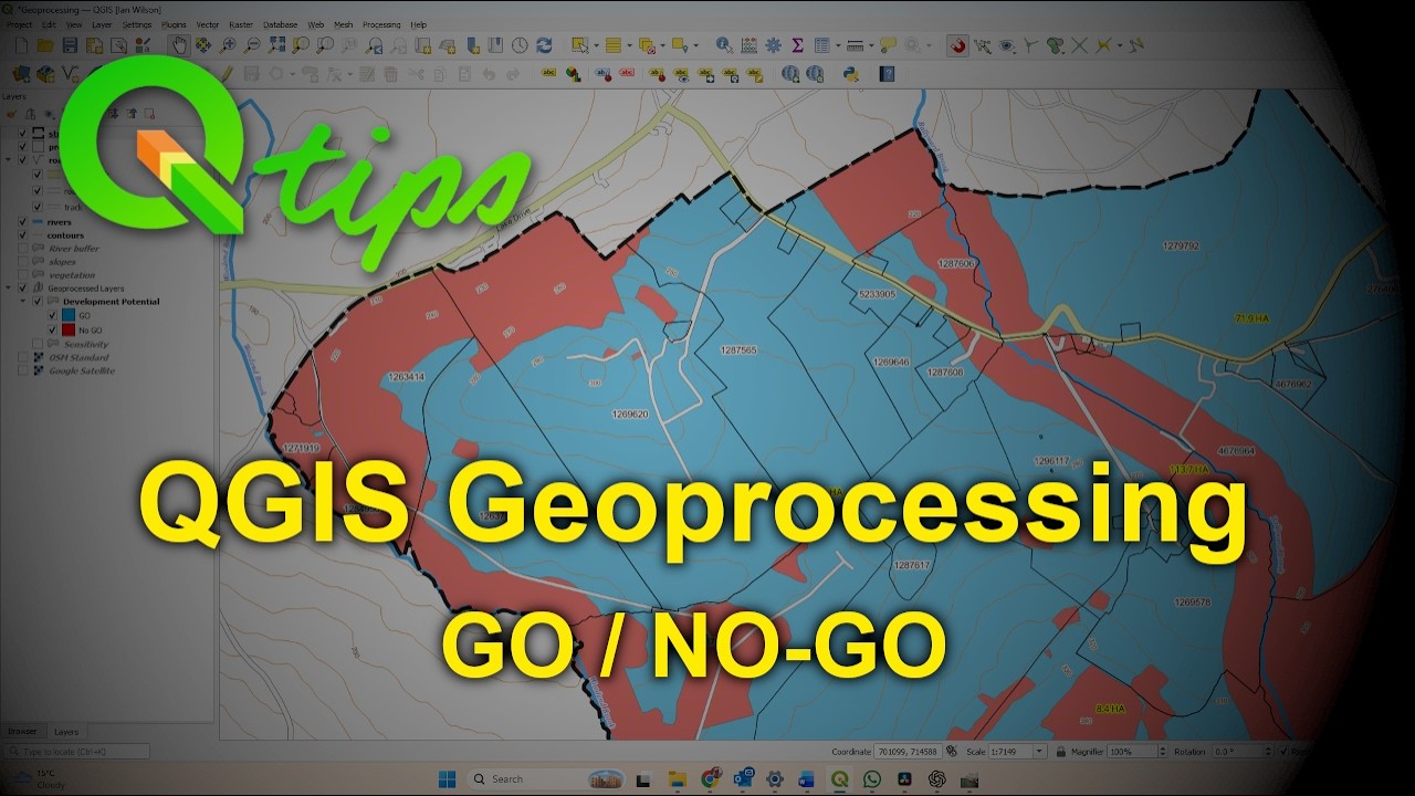 QGIS Geoprocessing: Buffer, Merge, Dissolve and Union - YouTube