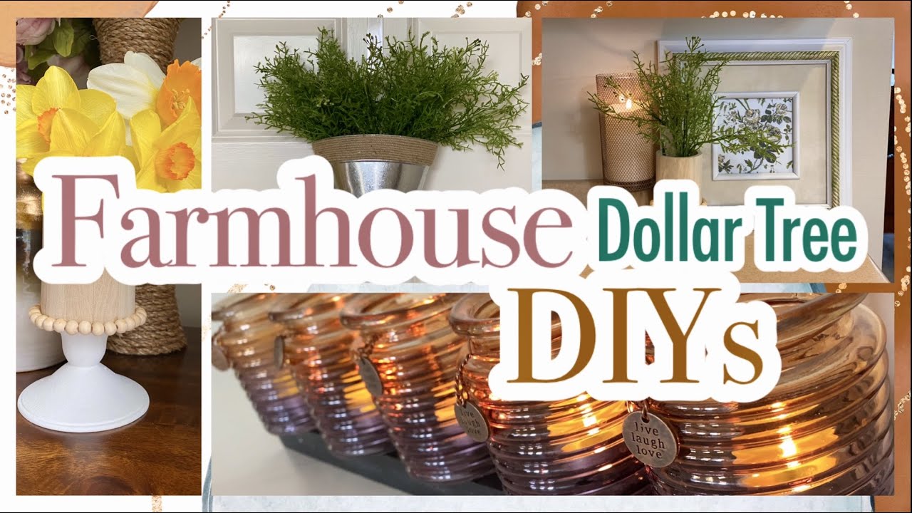 EASY Farmhouse DIYS // SIMPLE DOLLAR TREE DIY DECOR IDEAS! - YouTube