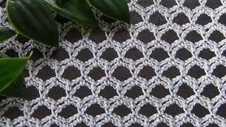 : Crochet pattern | Double net |right-handed | Patr'on De Ganchillo Doble Red | Filet double au crochet