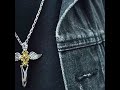 925 Sterling Silver Sword And Angel Wing Cross Necklace, Father&#39;s Day Gift