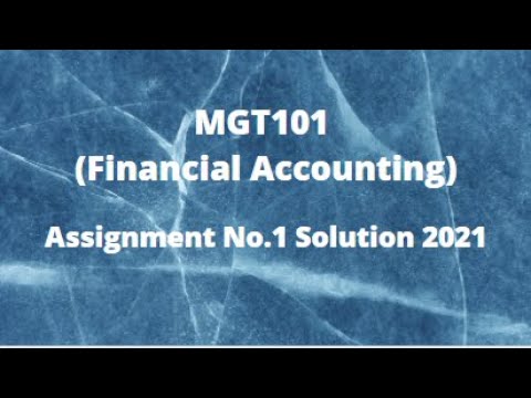 mgt101 financial accounting assignment 1 solution