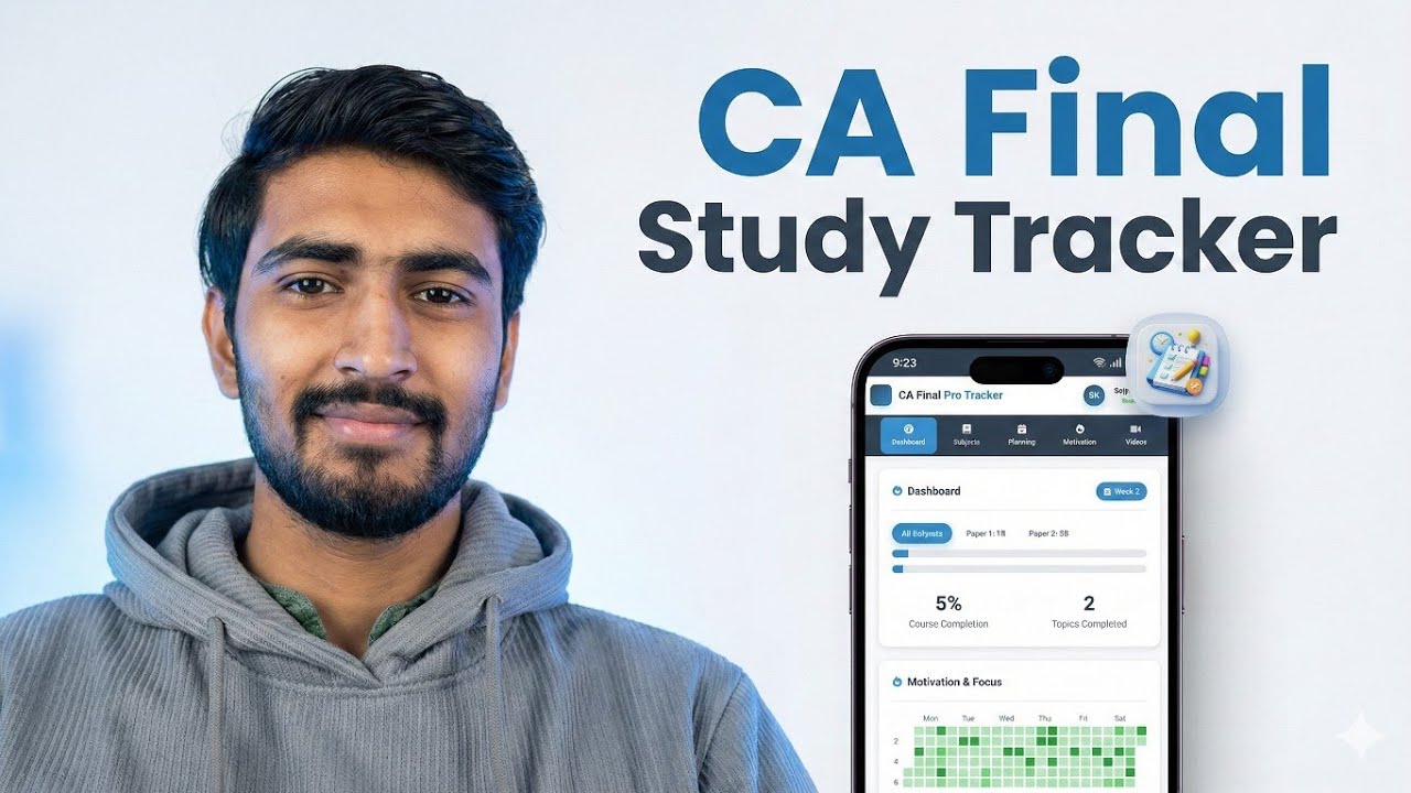 CA Final Study Tracker App Demo | Plan, Track & Stay Consistent - YouTube