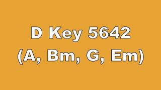 D Key 5642 A, Bm, G, Em