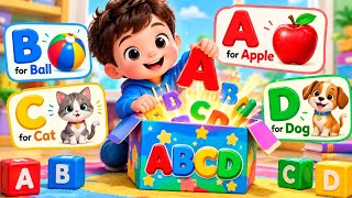 Baby box 👶 ABC Alphabet Learning for Kids | A for Apple, B for Ball | Fun ABCD Learning Video #ABCD