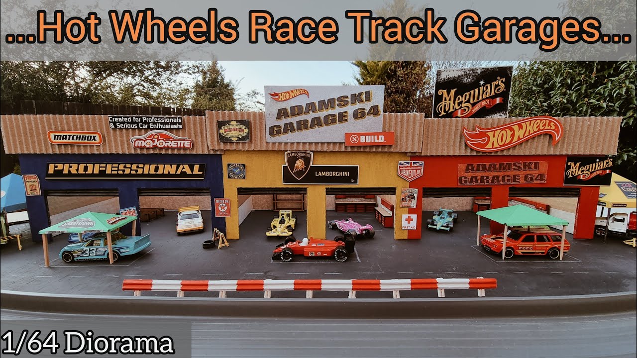 DIY Hot Wheels Race Track Pit Lane Garages Diorama