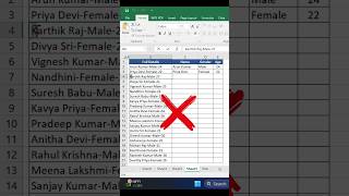 Excel Shortcut Part 21🤩📈 Stop copy and paste data, Use Flash fill to split ⚡ #excel #shorts