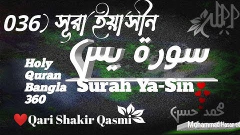 036) সূরা ইয়াসীন Surah Ya-Sin سورة يس❤️Qari Shakir Qasmi❤️Holy Quran Bangla 360
