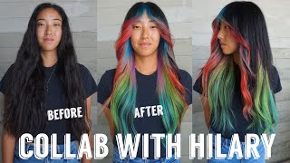 Hair Transformations with Lauryn: Shaggy Haircut with Rainbow Color Melt Collab with Hilary Ep. 90