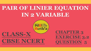 Linear Equation Chapter 3 Ex 3.2 Question 5