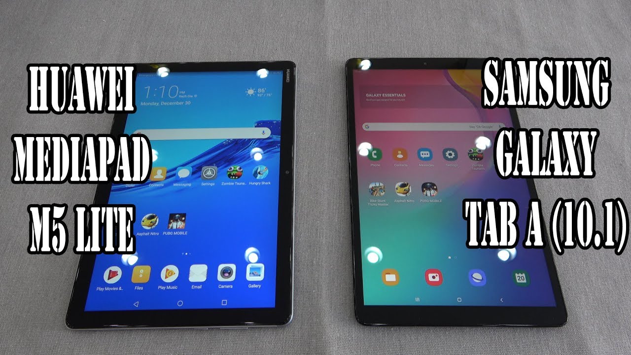Huawei Mediapad M5 Lite vs Samsung Galaxy Tab A 10.1 (2019) | SpeedTest and  Camera comparison - YouTube