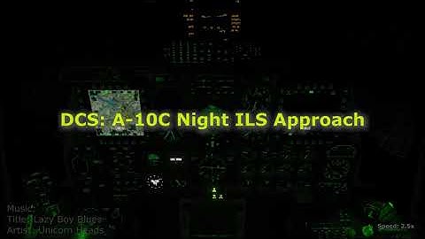DCS: Cockpit View: A-10C Night ILS Approach Nellis AFB