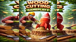 I Tried This Satisfying Wood Cutting Game #gameplay1 #woodturning screenshot 3
