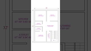 Simple 24X32 3BHK Houseplan #youtubeshorts #trending #shorts #short #viral #subscribe #share #video Simple 24X32 3BHK Houseplan #youtubeshorts #trending #shorts #short #viral #subscribe #share #video