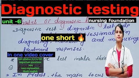 Diagnostic testing in nursing foundation one short #bscnursing