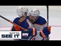 Gotta see it oilers evan bouchard wires home otwinner to end game 2 thriller vs canucks