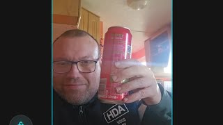 I am drinking a can ov red berry boost energy drink #beverage 