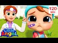 Oh no babys first boo boo  bingo and baby john  little angel  nursery rhymes and kids songs