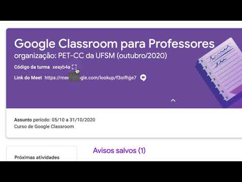 Aula Inaugural - Organizando o Ensino Remoto com o Classroom