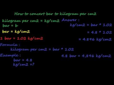 Bar To Kg Cm2 Conversion Chart