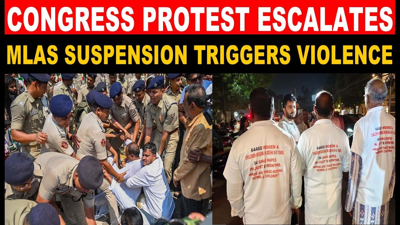 Congress Protest Turns Violent In Bhubaneswar: MLAs Suspension Sparks Unrest | CVR English