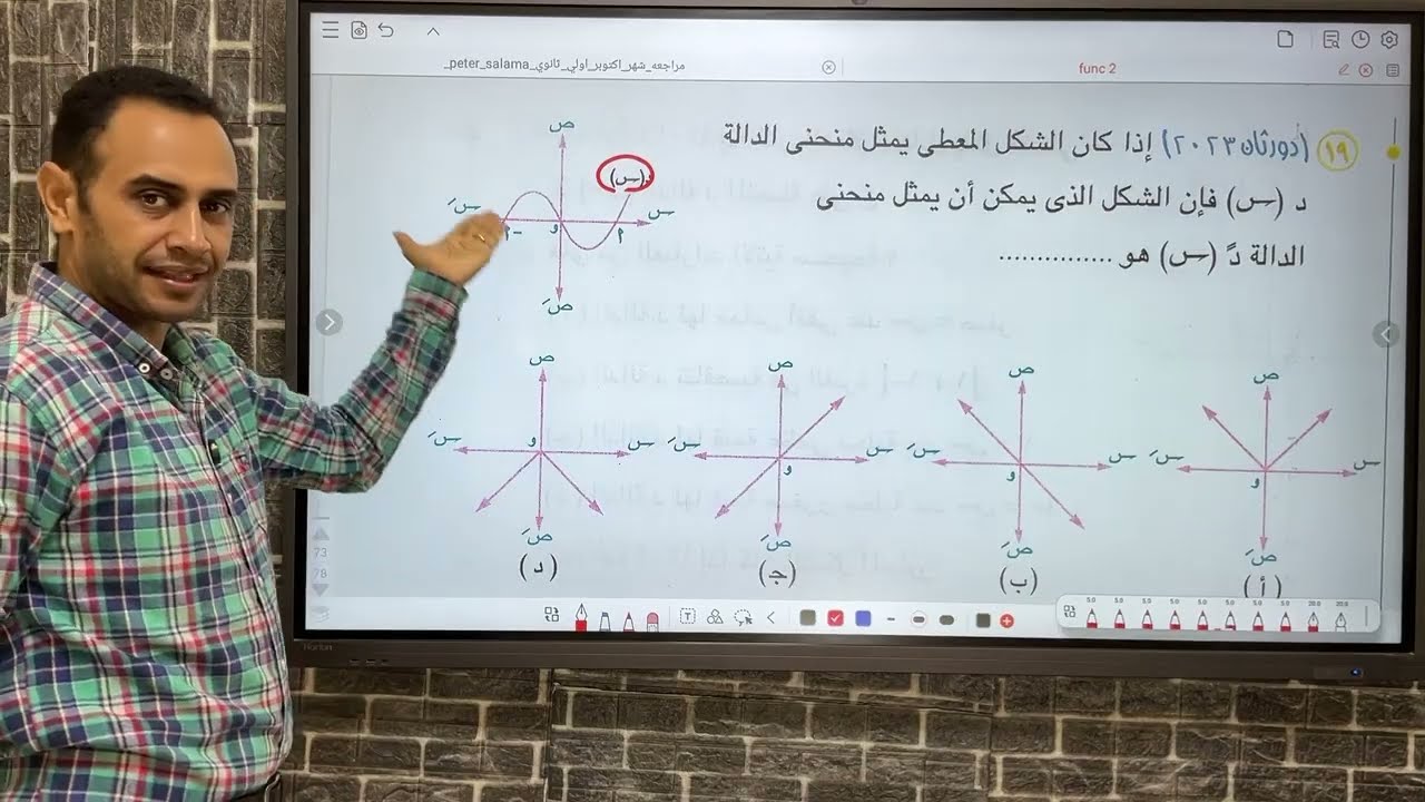 حل تمارين 9 تفاضل رسم المنحنيات كتاب المعاصر 2026 الجزء الثاني