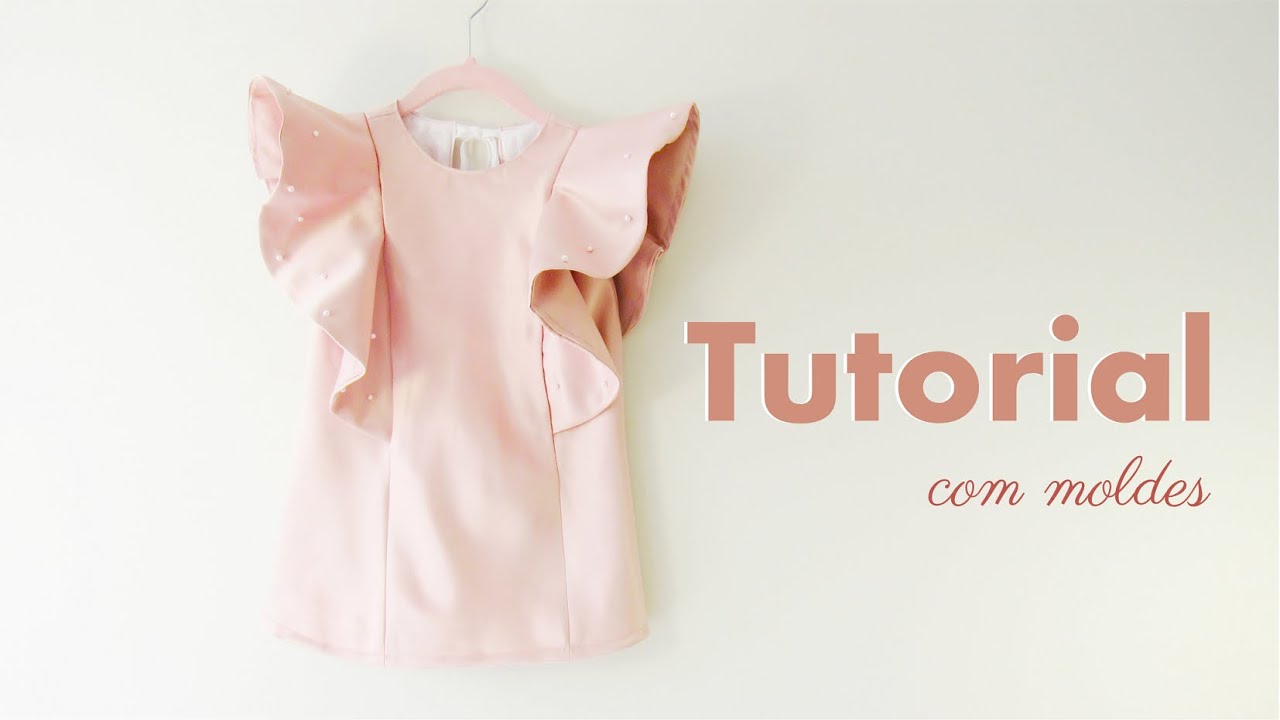 Tutorial Vestido Infantil Festa com Moldes Gratuitos  -1,2,4 e 6 anos