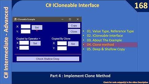 C# ICloneable | Part 4 - Clone & MemberwiseClone | C# Advanced #168