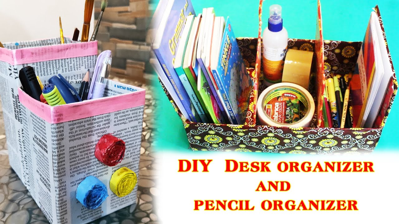 DIY from cardboard box/Desk organizer/ Pencil organizer/cardboard ...