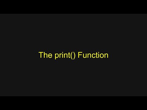 Python Tutorial - The print() Function