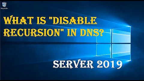 WHAT IS "DISABLE RECURSION" IN DNS?