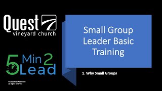 Small Group Basic Training Part 1