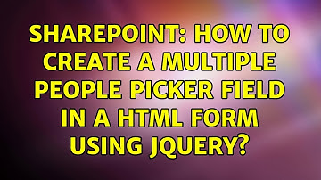 Sharepoint: How to Create a Multiple People Picker field in a HTML form using JQuery?