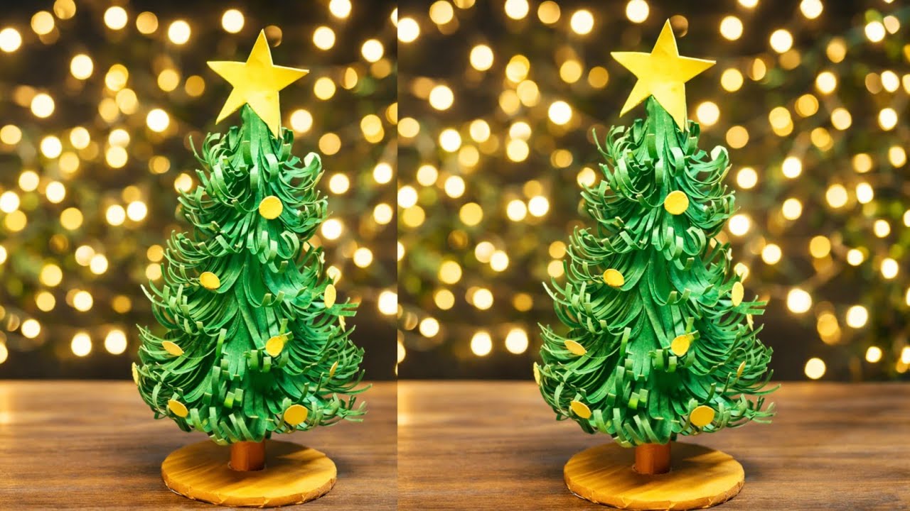 DIY Paper Christmas Tree | Easy Christmas Decoration with Fairy Lights | Handmade Craft