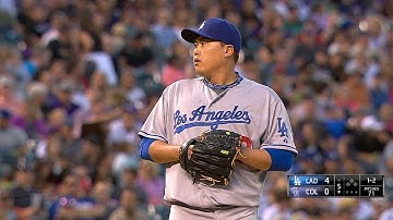 LAD@COL: Ryu allows two runs over six innings of work