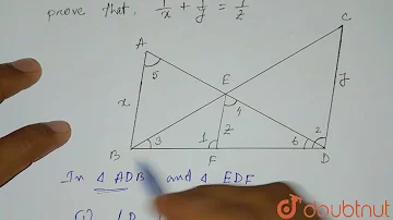 In the adjoining figure , AB||CD||EF. prove that 1/x+1/y=1/z. | 10 | TRIANGLES  | MATHS | NAGEEN...