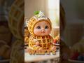 ASMR | Waffy the Waffle Baby Eats & Reacts 🍯🧇 | Cute Baby Sounds & Soft Reactions #asmr