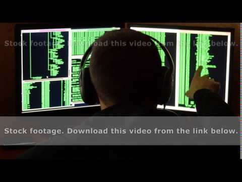 Hacker is looked to binary code.