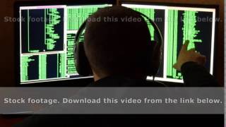Hacker is looked to binary code.