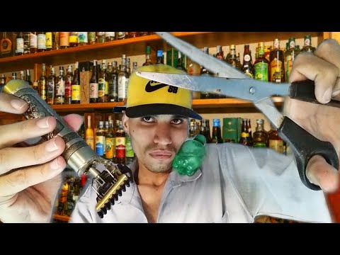 ASMR - BARBEIRO PINGUÇO CORTANDO SEU CABELO!