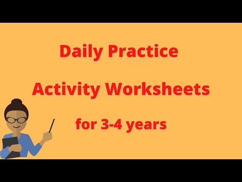 Daily Practice Activity Sheets for 3-4 years kids - Worksheets for kids |   Mom Com Family