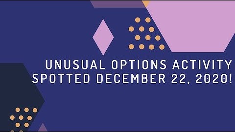 Unusual Options Activity Trades for December 22, 2020! (With a Little Motivation Rant!)
