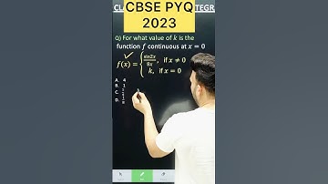 For what value of 𝑘 is the function 𝑓 continuous at 𝑥=0‘𝑓(𝑥)={(sin2𝑥/8𝑥, if 𝑥≠0 𝑘,  if 𝑥=0) #cbse20