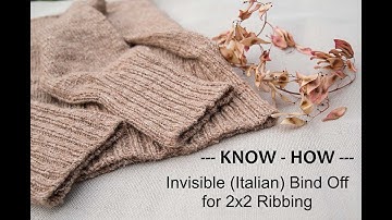 Invisible (Italian) Bind Off for 2x2 Ribbing