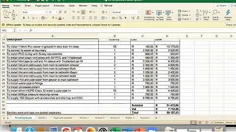 Cómo crear cotizaciones y facturas en Excel para plomeros