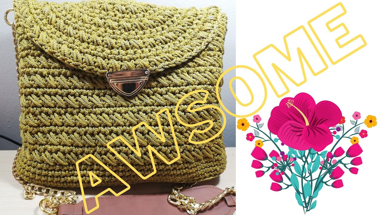 ΠΛΕΚΟΥΜΕ ΕΥΚΟΛΗ ΤΣΑΝΤΑ  ΜΕ ΒΕΛΟΝΑΚΙ. / EASY CROCHET HANDBAG  / ΠΛΕΚΤΗ ΤΣΑΝΤΑ ΏΜΟΥ